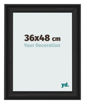Bilderrahmen 36x48cm Schwarz Gemasert MDF Lazio Vorne Messe | Yourdecoration.at