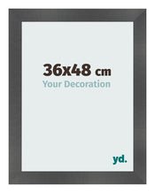 Bilderrahmen 36x48cm Schwarz Silber Poliert MDF Pisa Vorne Messe | Yourdecoration.at