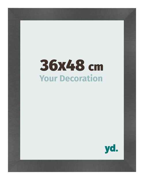 Bilderrahmen 36x48cm Schwarz Silber Poliert MDF Pisa Vorne Messe | Yourdecoration.at
