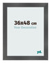 Bilderrahmen 36x48cm Schwarz Silber Poliert MDF Pisa Vorne Messe | Yourdecoration.at