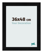 Bilderrahmen 36x48cm Schwarz Silber Poliert MDF Pisa Vorne Messe | Yourdecoration.at