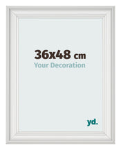 Bilderrahmen 36x48cm Weiss Gewischt MDF Lazio Vorne Messe | Yourdecoration.at