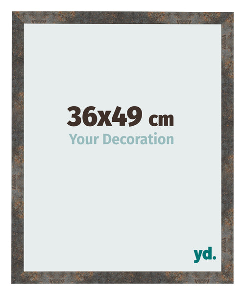 Bilderrahmen 36x49 cm Oxidiertes Metall MDF Bologna Vorne Messe | Yourdecoration.at