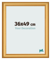 Bilderrahmen 36x49cm Gold Matt MDF Lazio Vorne Messe | Yourdecoration.at