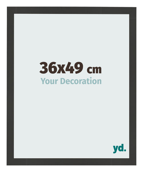 Bilderrahmen 36x49cm Schwarz Gemasert MDF Bologna Vorne Messe | Yourdecoration.at