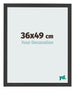 Bilderrahmen 36x49cm Schwarz Gemasert MDF Bologna Vorne Messe | Yourdecoration.at