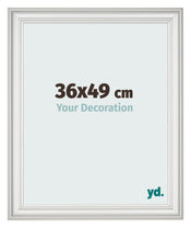 Bilderrahmen 36x49cm Weiss Gewischt MDF Lazio Vorne Messe | Yourdecoration.at