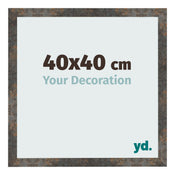 Bilderrahmen 40x40 cm Oxidiertes Metall MDF Bologna Vorne Messe | Yourdecoration.at