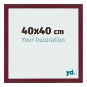 Bilderrahmen 40x40 cm Weinrot Gewischt MDF Bologna Vorne Messe | Yourdecoration.at