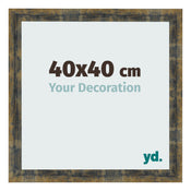 Bilderrahmen 40x40cm Blau Gold Meliert MDF Pisa Vorne Messe | Yourdecoration.at