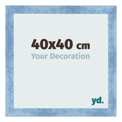 Bilderrahmen 40x40cm Hellblau Gewischt MDF Pisa Vorne Messe | Yourdecoration.at