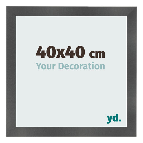 Bilderrahmen 40x40cm Schwarz Silber Poliert MDF Pisa Vorne Messe | Yourdecoration.at