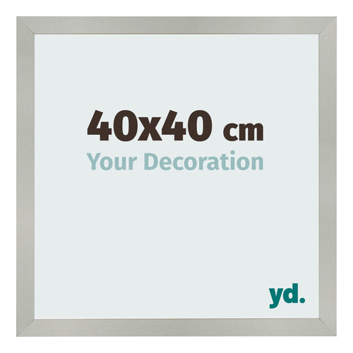 Bilderrahmen 40x40cm Silber Matt MDF Bologna Vorne Messe | Yourdecoration.at