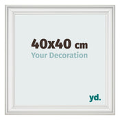 Bilderrahmen 40x40cm Weiss Gewischt MDF Lazio Vorne Messe | Yourdecoration.at