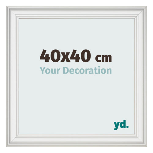 Bilderrahmen 40x40cm Weiss Gewischt MDF Lazio Vorne Messe | Yourdecoration.at
