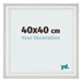 Bilderrahmen 40x40cm Weiss Gewischt MDF Lazio Vorne Messe | Yourdecoration.at