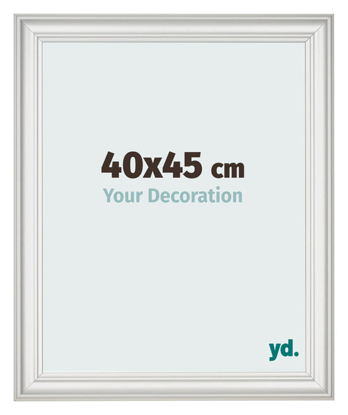 Bilderrahmen 40x45cm Weiss Gewischt MDF Lazio Vorne Messe | Yourdecoration.at