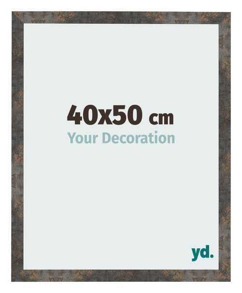 Bilderrahmen 40x50 cm Oxidiertes Metall MDF Bologna Vorne Messe | Yourdecoration.at