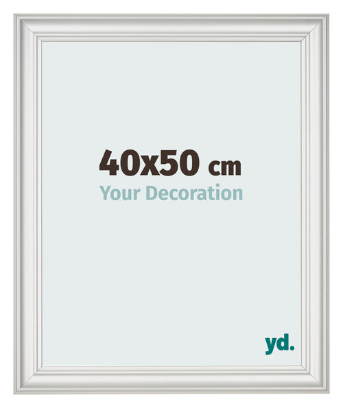 Bilderrahmen 40x50cm Weiss Gewischt MDF Lazio Vorne Messe | Yourdecoration.at