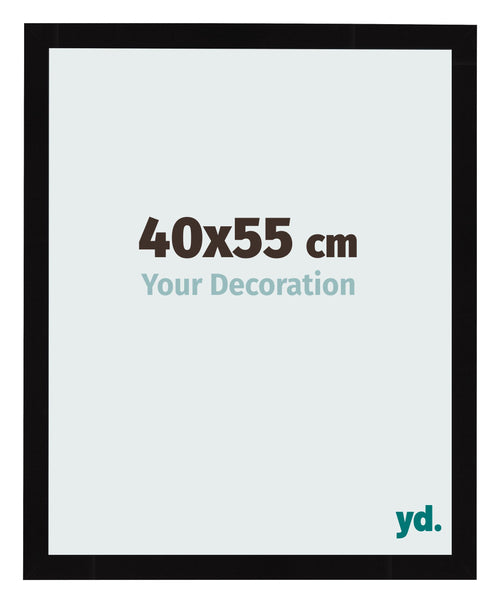 Bilderrahmen 40x55cm Schwarz Hochglanz MDF Bologna Vorne Messe | Yourdecoration.at