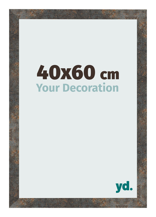 Bilderrahmen 40x60 cm Oxidiertes Metall MDF Bologna Vorne Messe | Yourdecoration.at