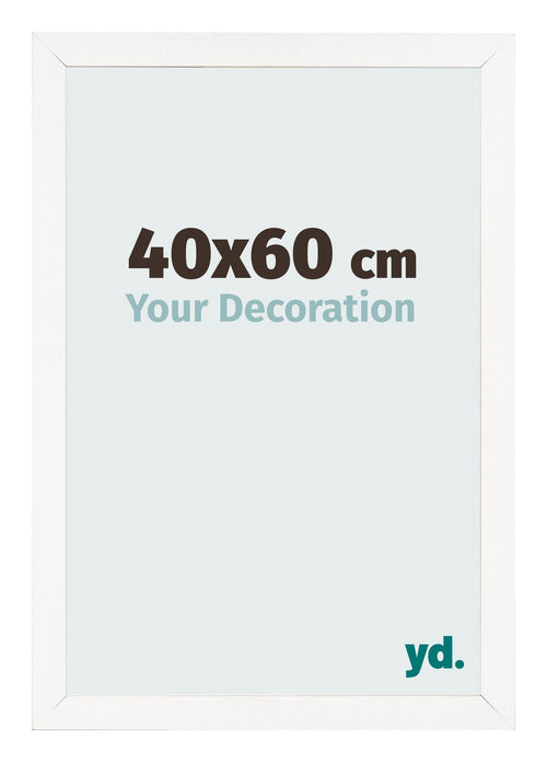 Bilderrahmen 40x60 cm Weiss Hochglanz MDF Bologna Vorne Messe | Yourdecoration.at