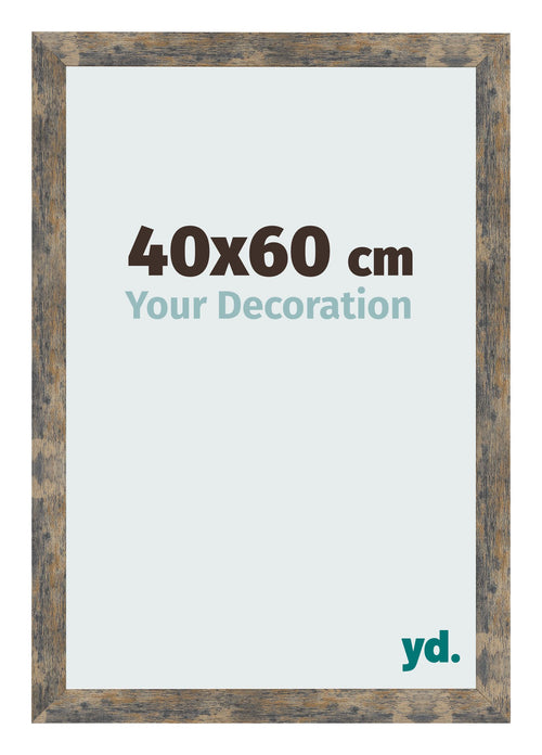 Bilderrahmen 40x60cm Blau Gold Meliert MDF Bologna Vorne Messe | Yourdecoration.at