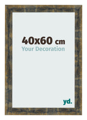 Bilderrahmen 40x60cm Blau Gold Meliert MDF Pisa Vorne Messe | Yourdecoration.at