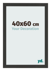 Bilderrahmen 40x60cm Schwarz Gemasert MDF Bologna Vorne Messe | Yourdecoration.at