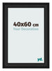 Bilderrahmen 40x60cm Schwarz Gemasert MDF Lazio Vorne Messe | Yourdecoration.at