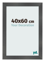 Bilderrahmen 40x60cm Schwarz Silber Poliert MDF Pisa Vorne Messe | Yourdecoration.at