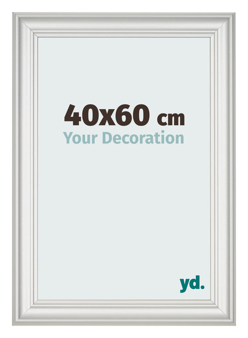 Bilderrahmen 40x60cm Weiss Gewischt MDF Lazio Vorne Messe | Yourdecoration.at