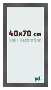 Bilderrahmen 40x70cm Schwarz Silber Poliert MDF Pisa Vorne Messe | Yourdecoration.at