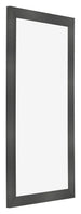 Bilderrahmen 40x70cm Schwarz Silber Poliert MDF Pisa Vorne Schrag | Yourdecoration.at