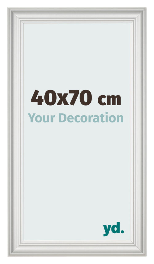 Bilderrahmen 40x70cm Weiss Gewischt MDF Lazio Vorne Messe | Yourdecoration.at