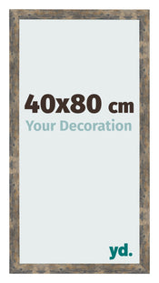 Bilderrahmen 40x80cm Blau Gold Meliert MDF Bologna Vorne Messe | Yourdecoration.at