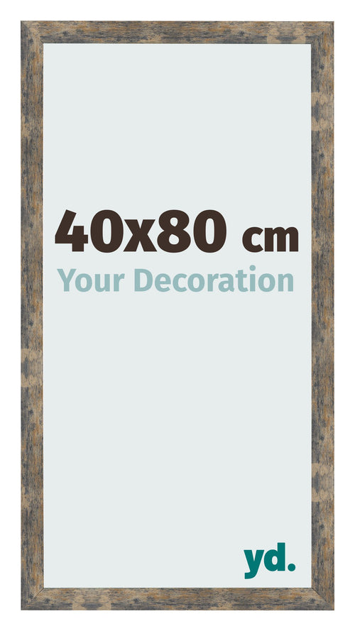 Bilderrahmen 40x80cm Blau Gold Meliert MDF Bologna Vorne Messe | Yourdecoration.at