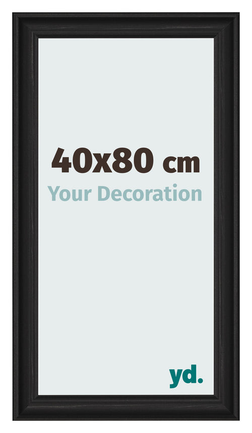 Bilderrahmen 40x80cm Schwarz Gemasert MDF Lazio Vorne Messe | Yourdecoration.at