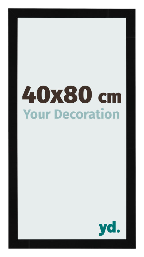 Bilderrahmen 40x80cm Schwarz Hochglanz MDF Bologna Vorne Messe | Yourdecoration.at