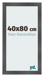 Bilderrahmen 40x80cm Schwarz Silber Poliert MDF Pisa Vorne Messe | Yourdecoration.at