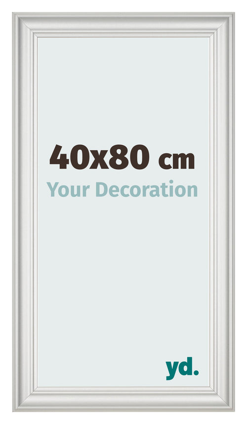 Bilderrahmen 40x80cm Weiss Gewischt MDF Lazio Vorne Messe | Yourdecoration.at