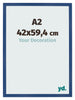 Bilderrahmen 42x59 4 cm A2 Dunkelblau MDF Bologna Vorne Messe | Yourdecoration.at