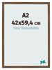 Bilderrahmen 42x59 4 cm A2 Eiche Rustikal MDF Bologna Vorne Messe | Yourdecoration.at