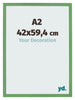 Bilderrahmen 42x59 4 cm A2 Grun MDF Bologna Vorne Messe | Yourdecoration.at