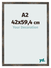 Bilderrahmen 42x59 4 cm A2 Oxidiertes Metall MDF Bologna Vorne Messe | Yourdecoration.at