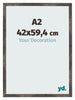 Bilderrahmen 42x59 4 cm A2 Oxidiertes Metall MDF Bologna Vorne Messe | Yourdecoration.at