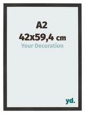 Bilderrahmen 42x59 4 cm A2 Schwarz Matt MDF Bologna Vorne Messe | Yourdecoration.at