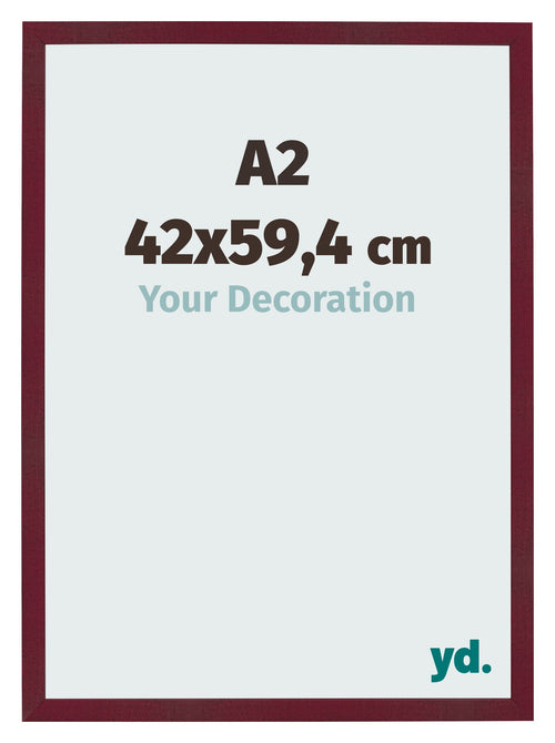 Bilderrahmen 42x59 4 cm A2 Weinrot Gewischt MDF Bologna Vorne Messe | Yourdecoration.at