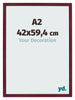 Bilderrahmen 42x59 4 cm A2 Weinrot Gewischt MDF Bologna Vorne Messe | Yourdecoration.at