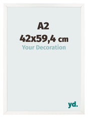 Bilderrahmen 42x59 4 cm A2 Weiss Hochglanz MDF Bologna Vorne Messe | Yourdecoration.at